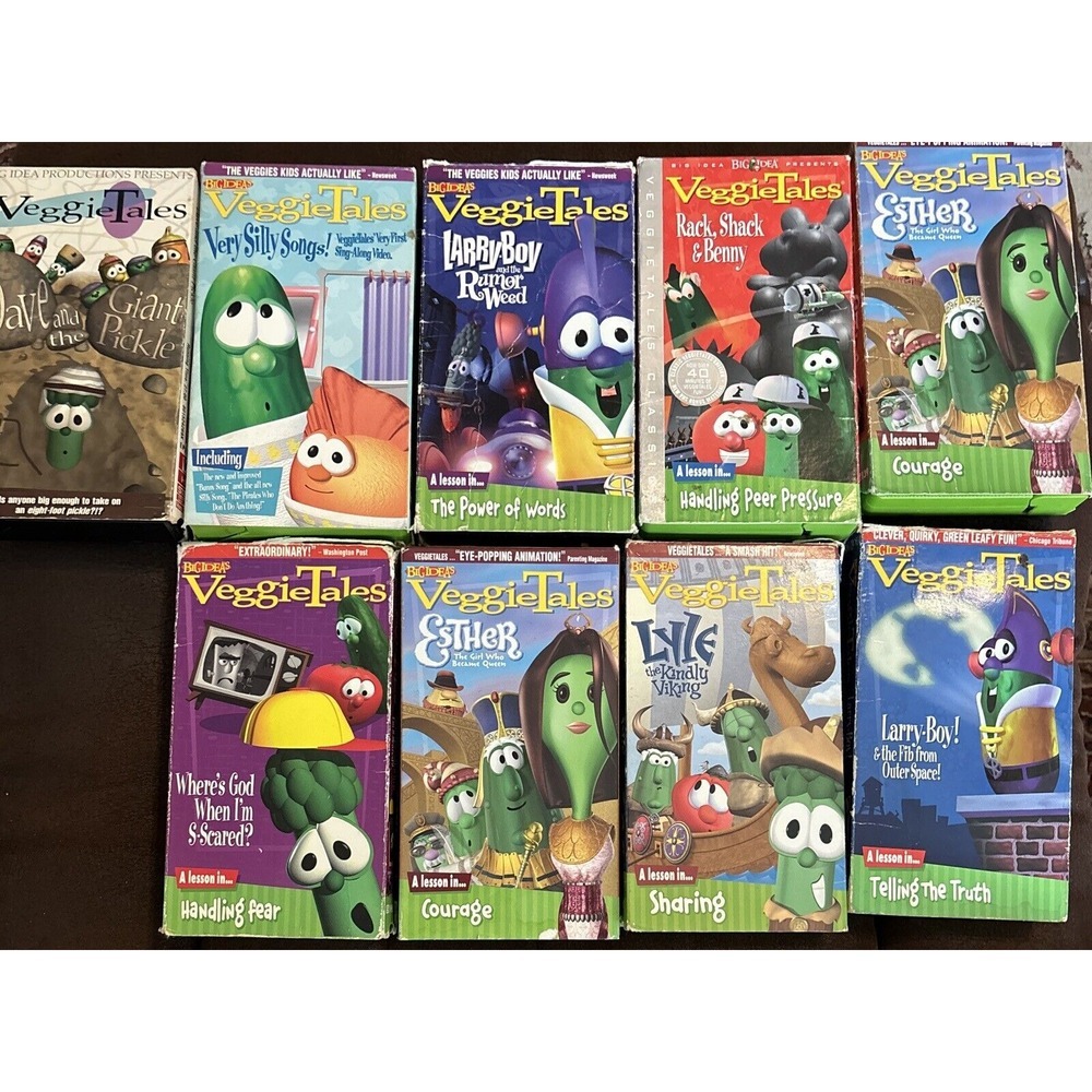 RARE VeggieTales Stories VeggieTown Values VHS 1998 Big Idea‎ Veggie Tales Town